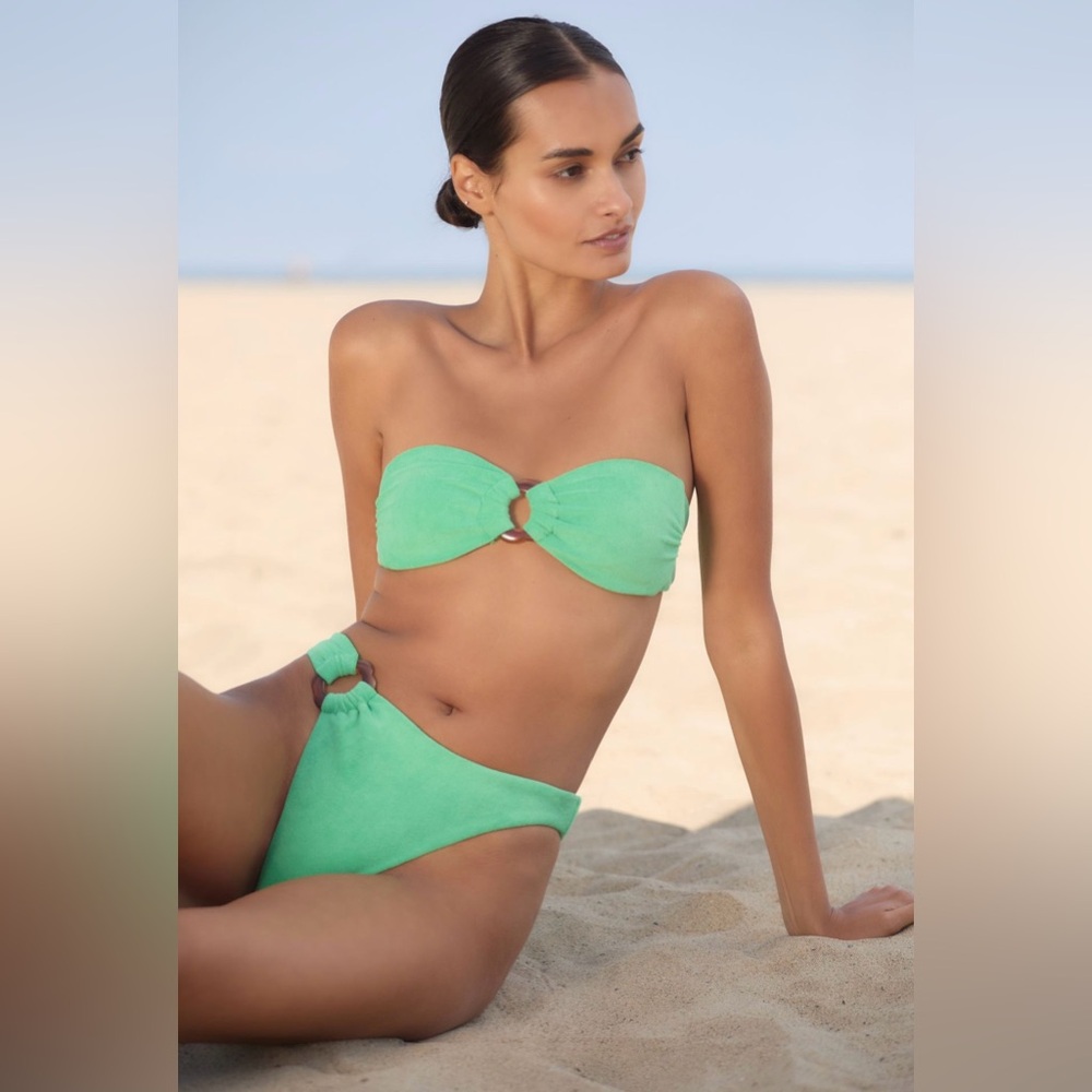 NWT 🆕 Anthropology Dippin’ 🌼 Daisy’s Haven Bikini Bottoms - Green in Size L
